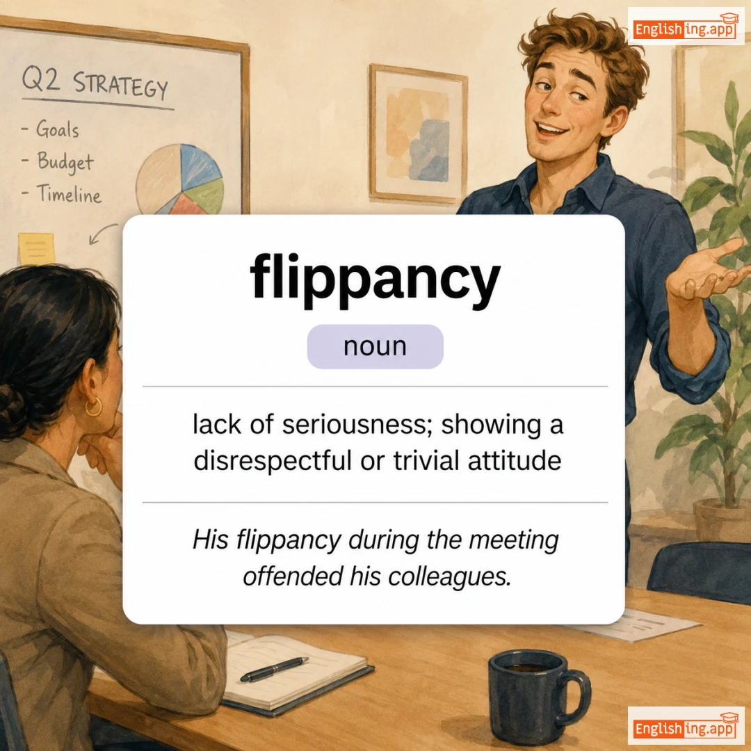 flippancy definition card — visual illustration of the meaning