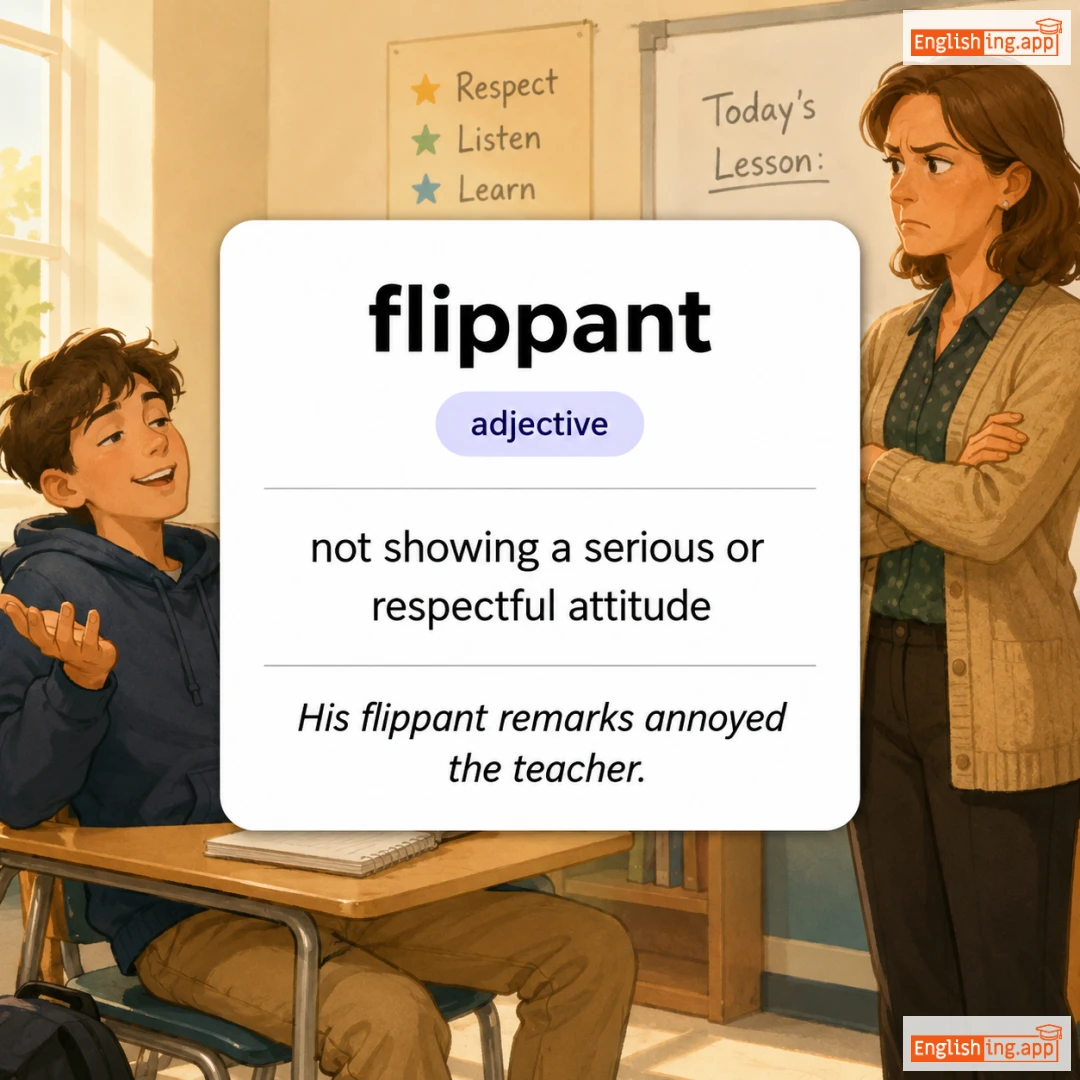 flippant definition card — visual illustration of the meaning