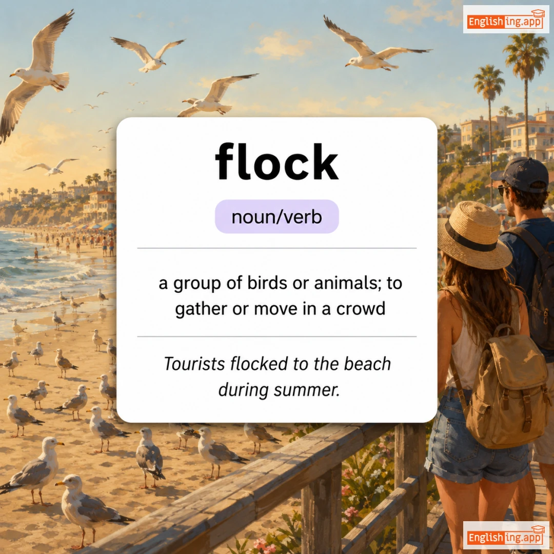 flock definition card — visual illustration of the meaning