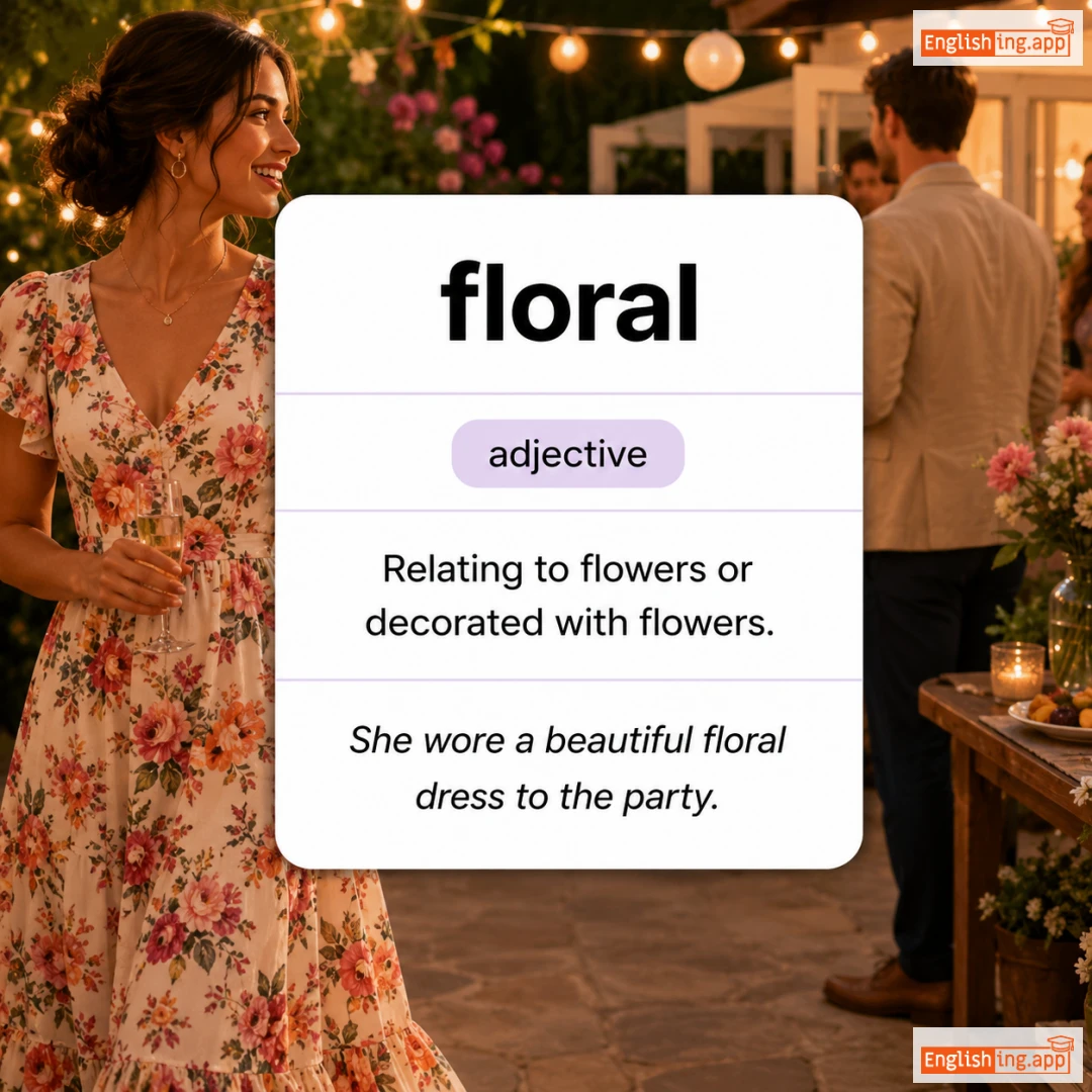 floral definition card — visual illustration of the meaning