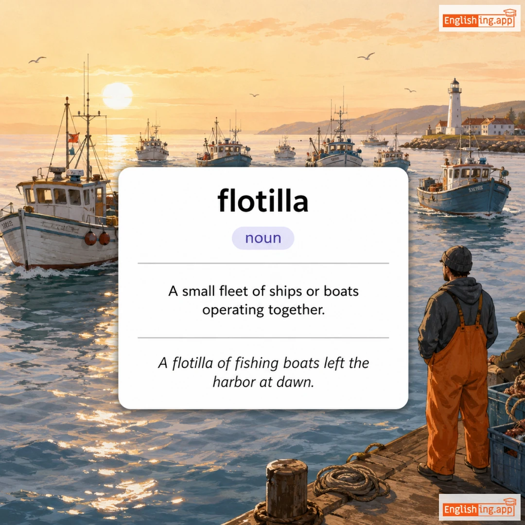 flotilla definition card — visual illustration of the meaning