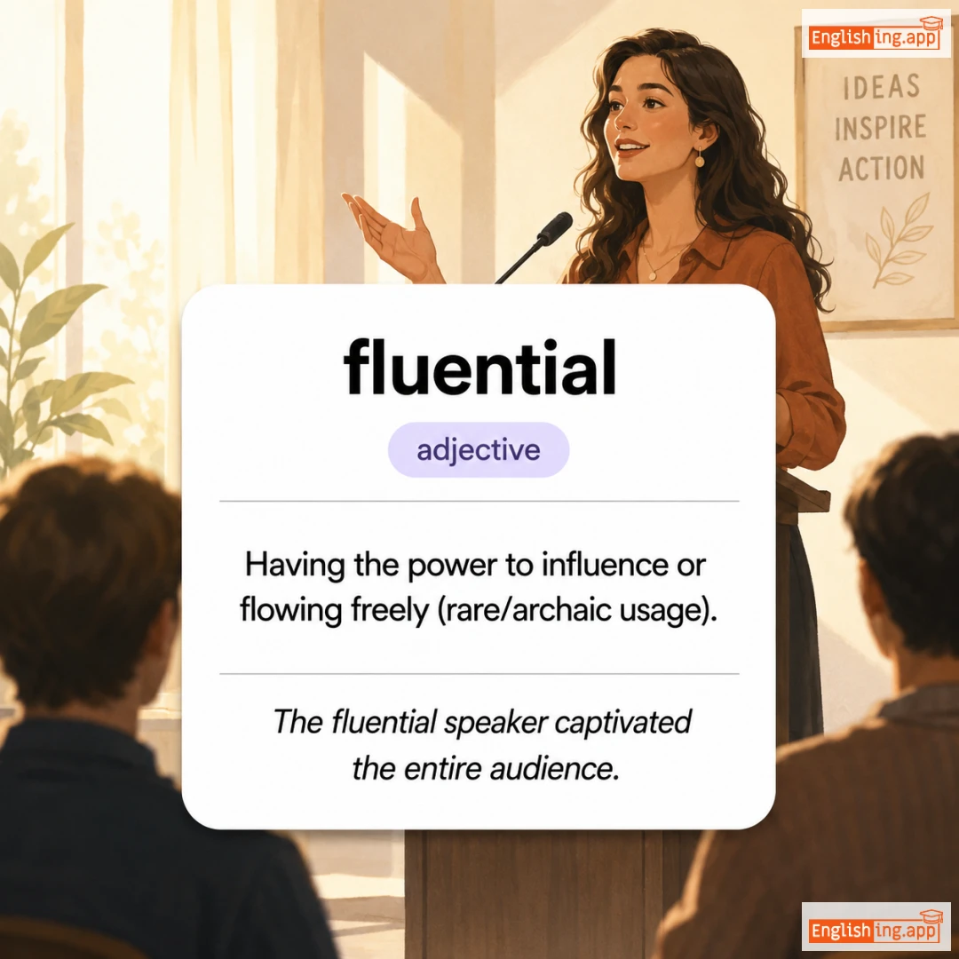 fluential definition card — visual illustration of the meaning