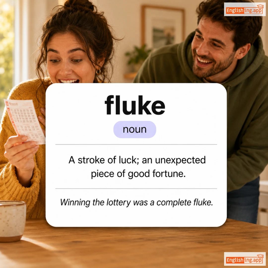 fluke definition card — visual illustration of the meaning