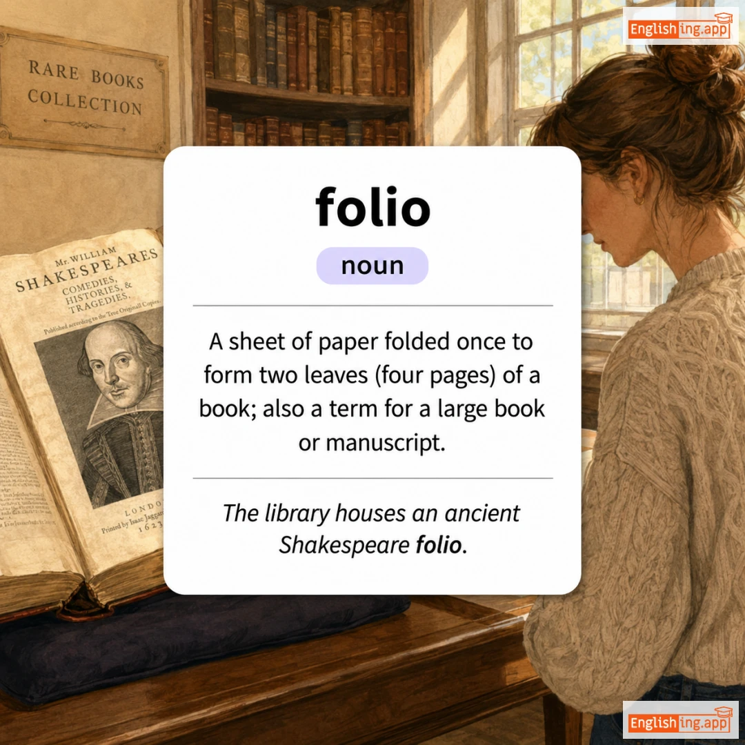 folio definition card — visual illustration of the meaning