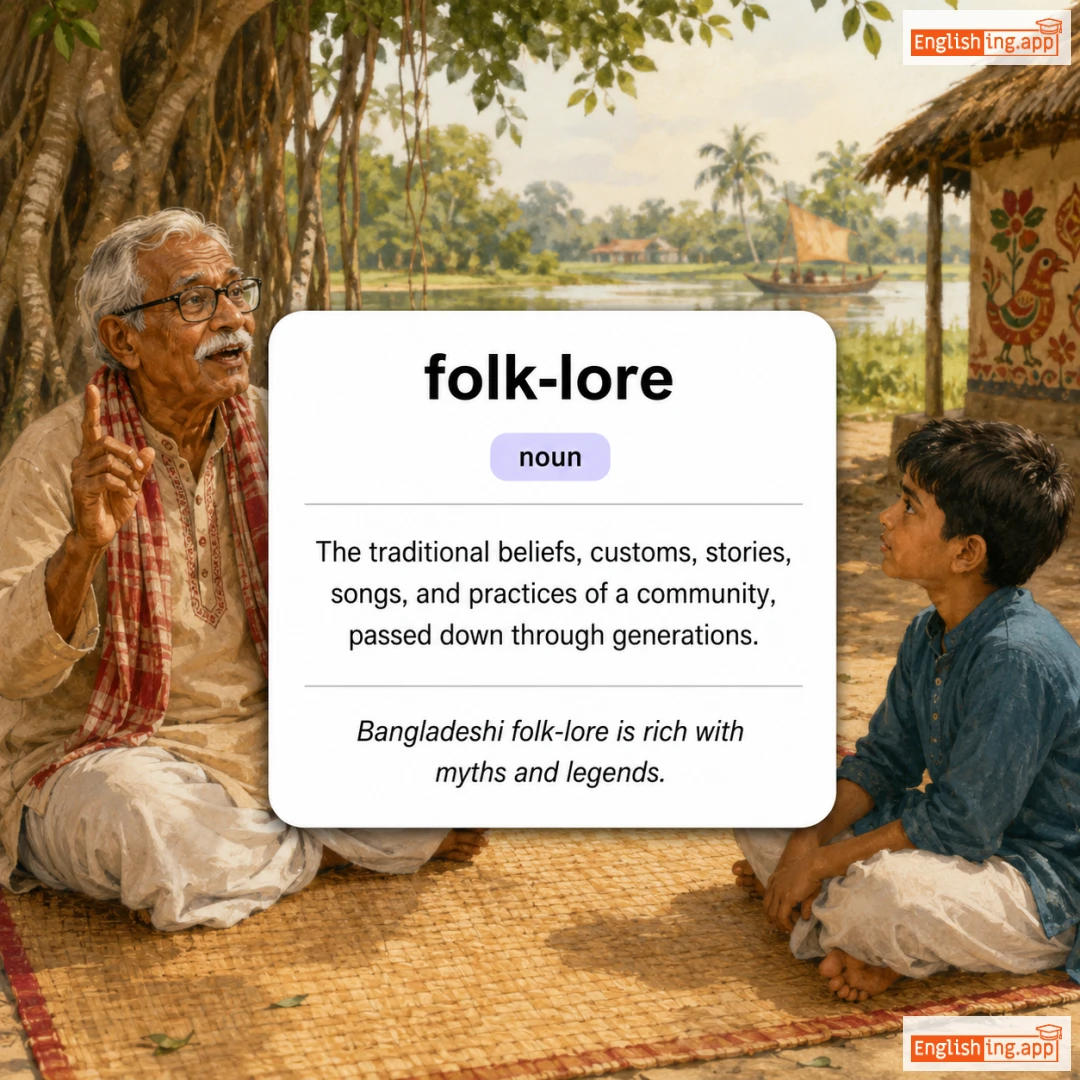 folk-lore definition card — visual illustration of the meaning
