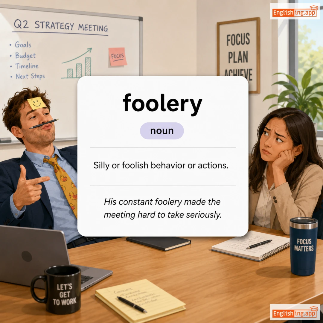foolery definition card — visual illustration of the meaning