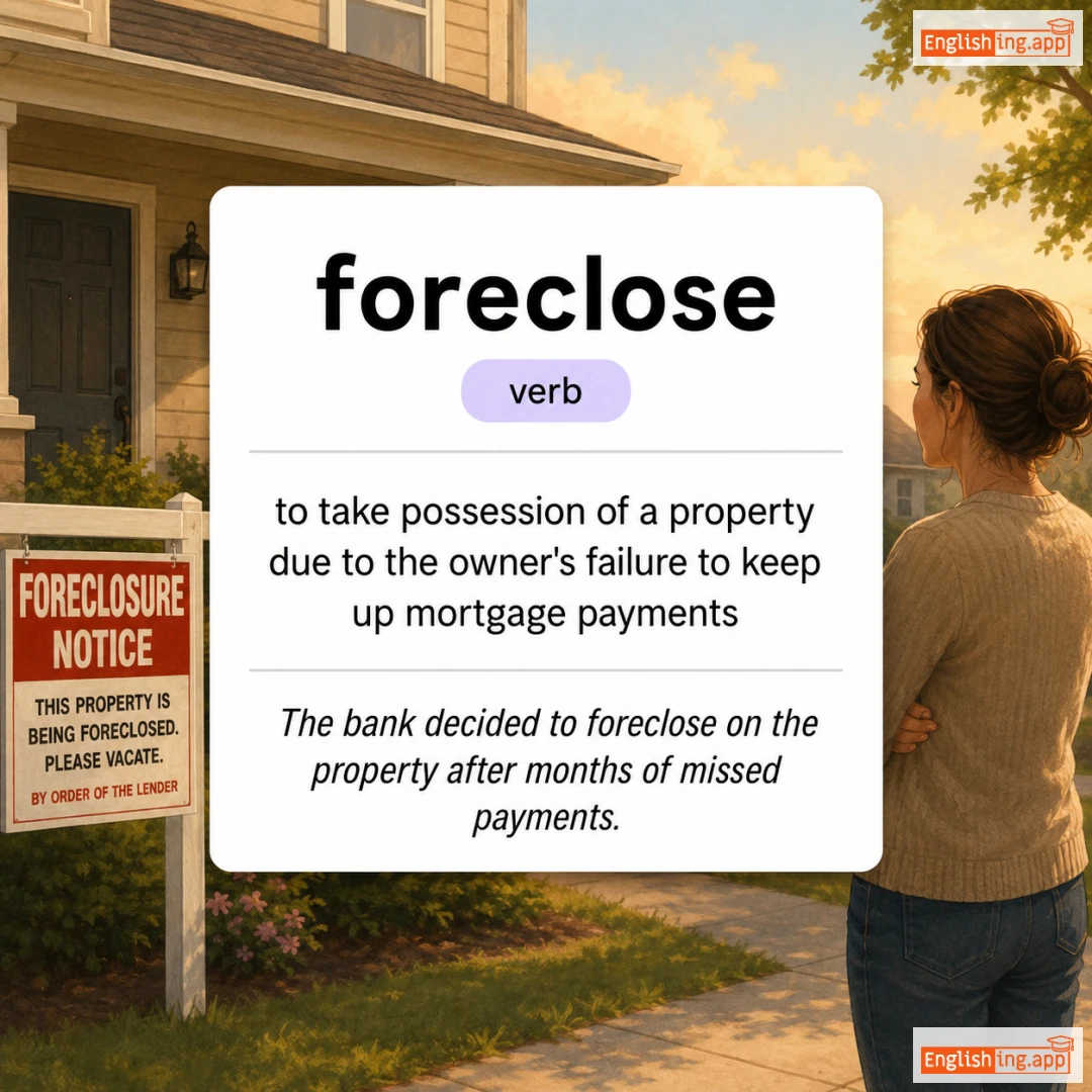 foreclose definition card — visual illustration of the meaning