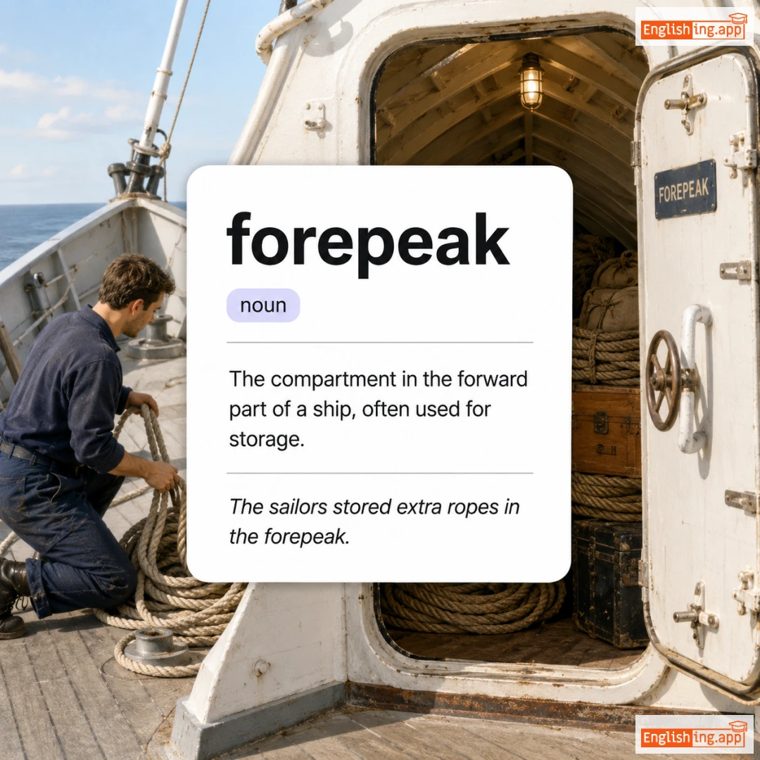 forepeak definition card — visual illustration of the meaning