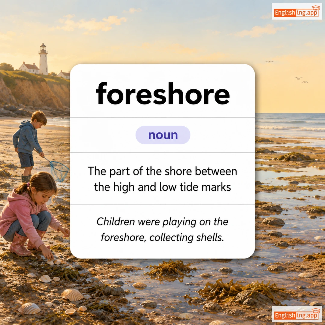 foreshore definition card — visual illustration of the meaning