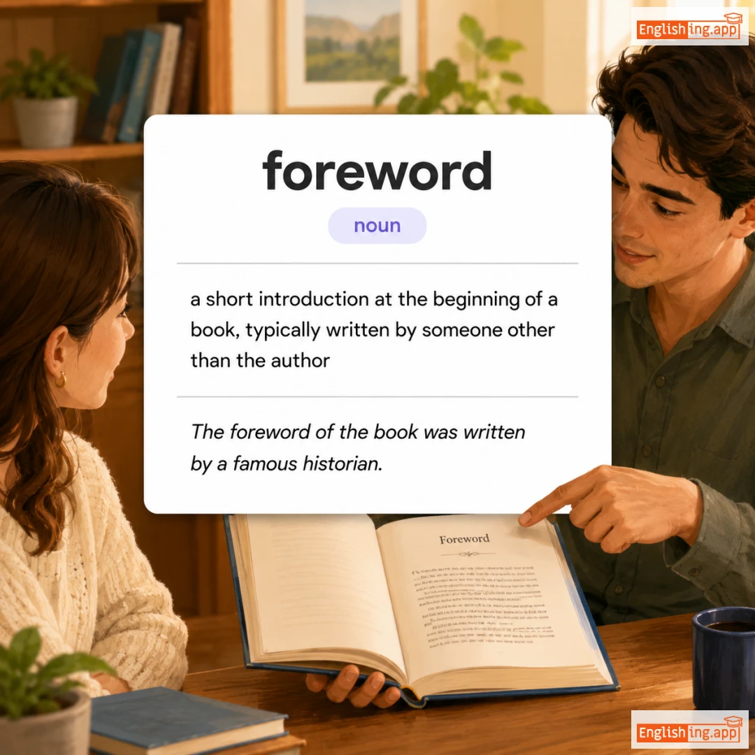foreword definition card — visual illustration of the meaning