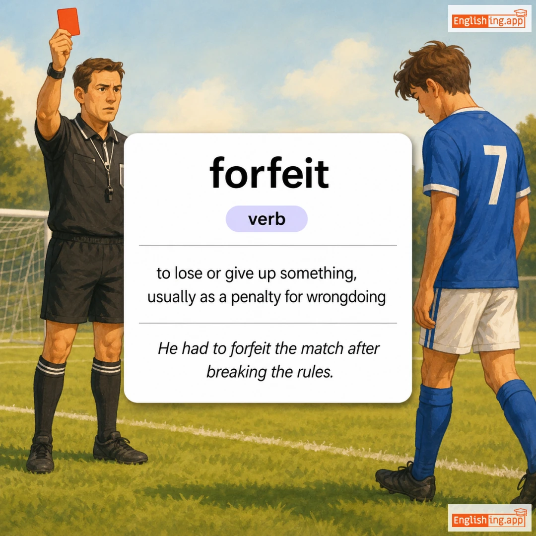 forfeit definition card — visual illustration of the meaning