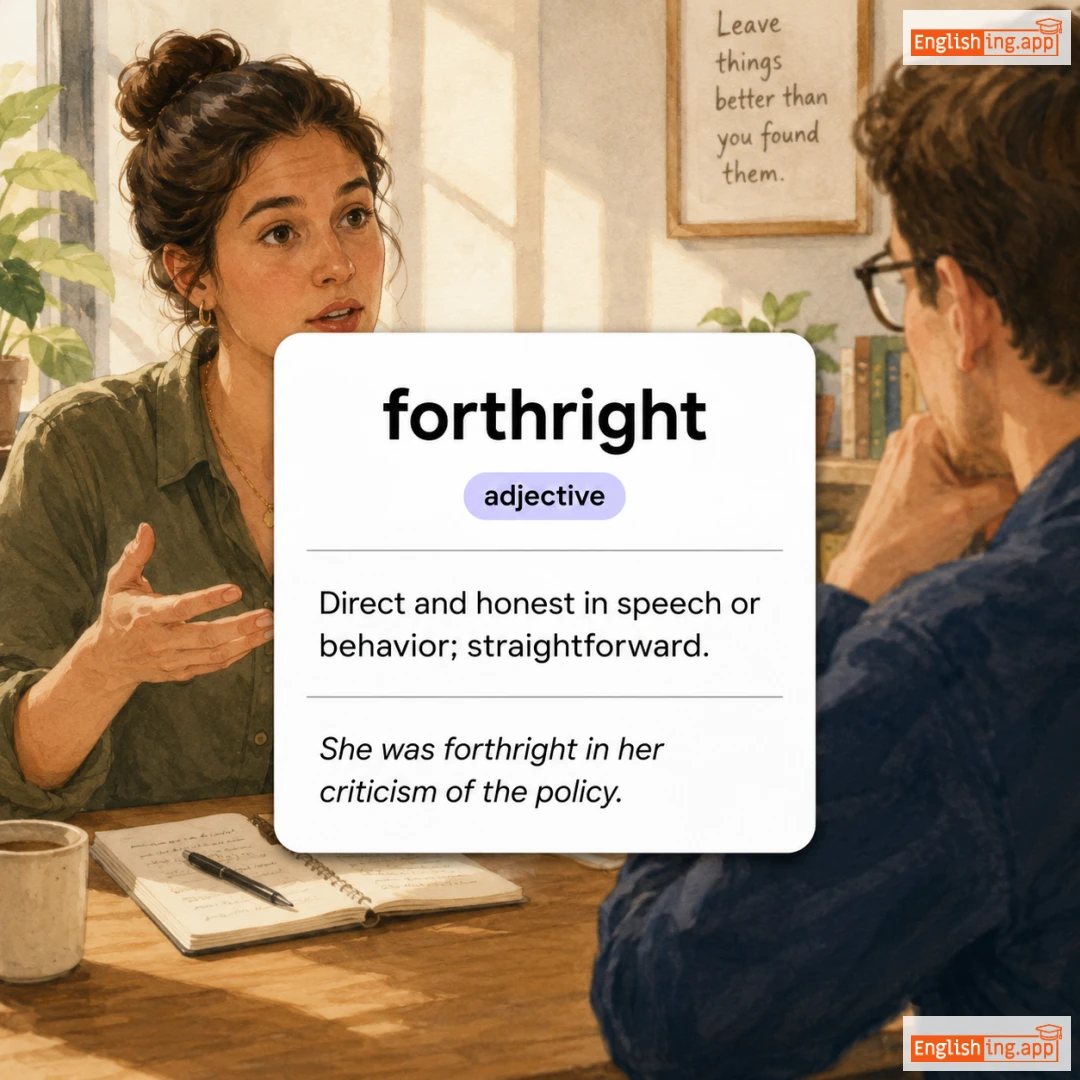 forthright definition card — visual illustration of the meaning