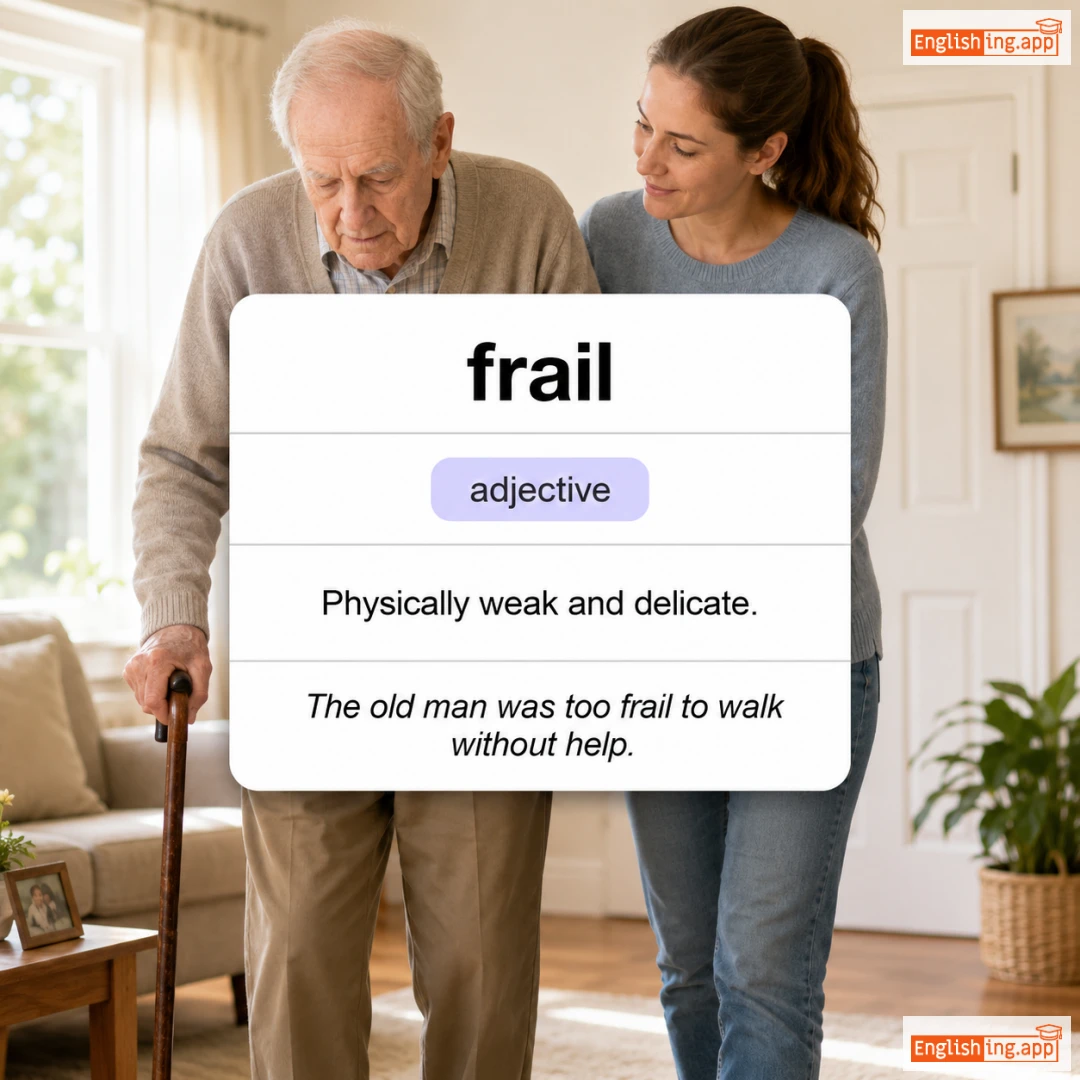 frail definition card — visual illustration of the meaning