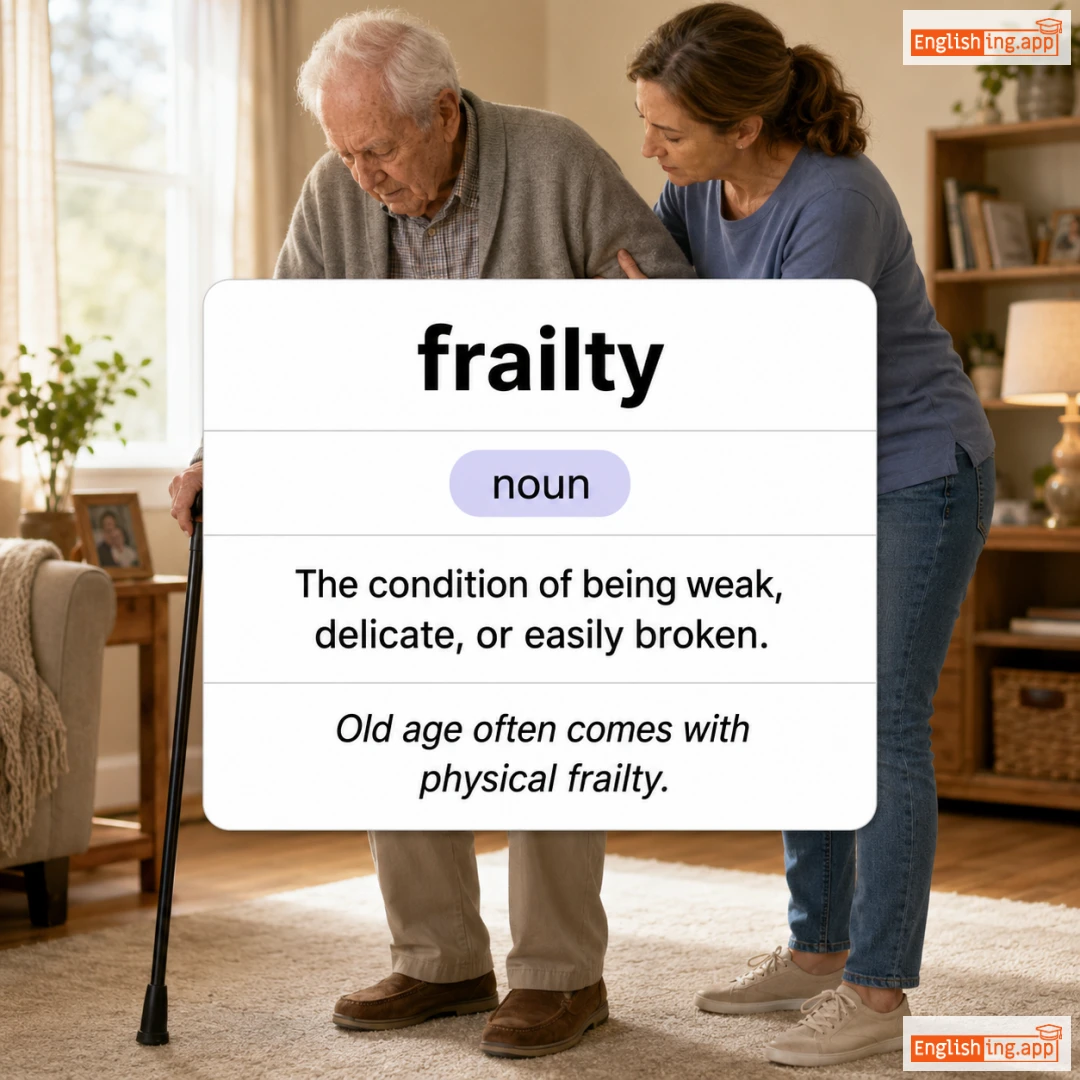 frailty definition card — visual illustration of the meaning