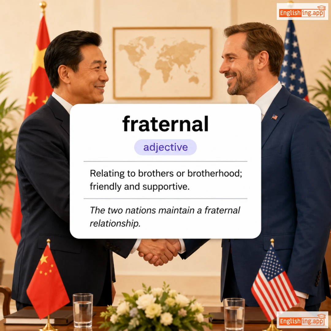 fraternal definition card — visual illustration of the meaning