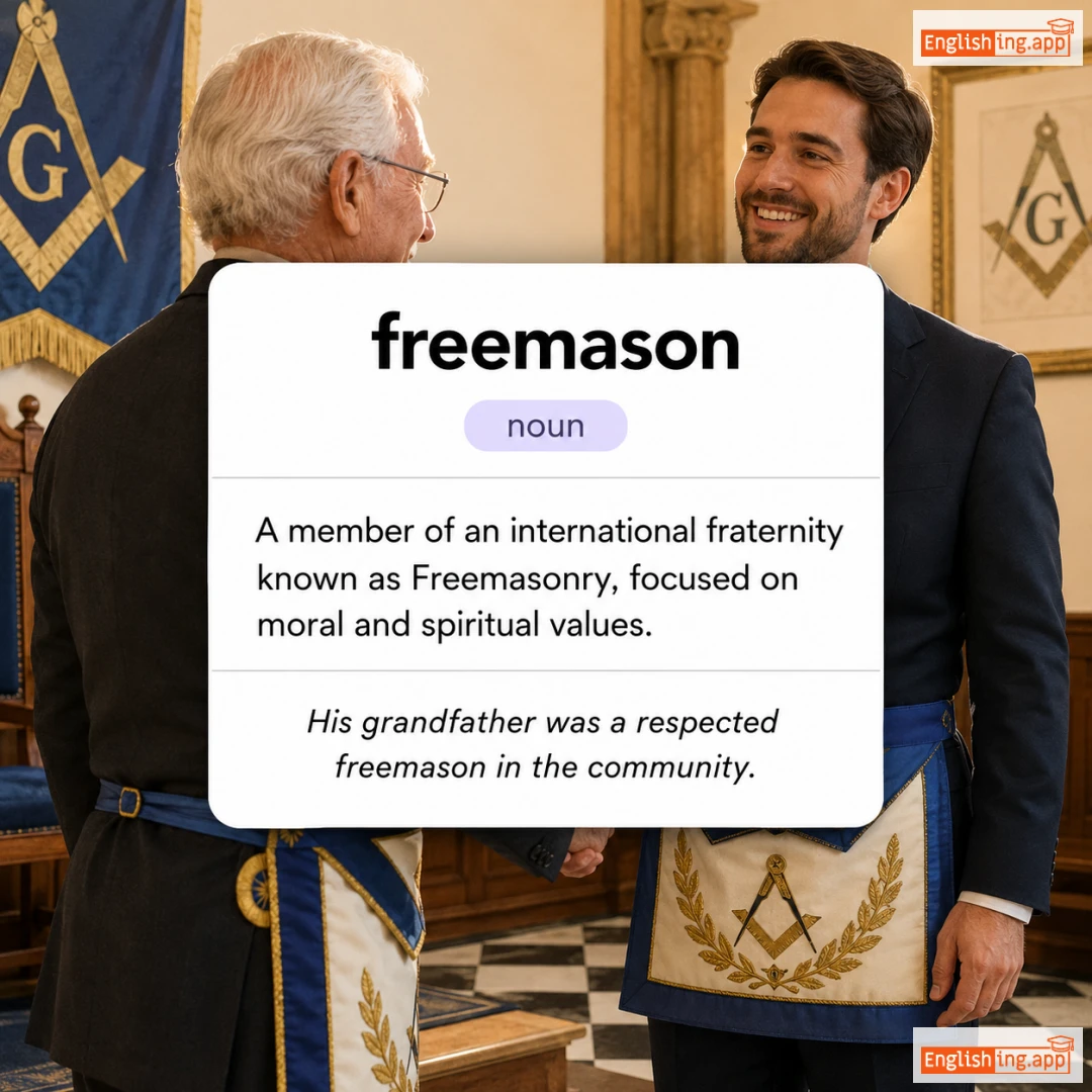 freemason definition card — visual illustration of the meaning