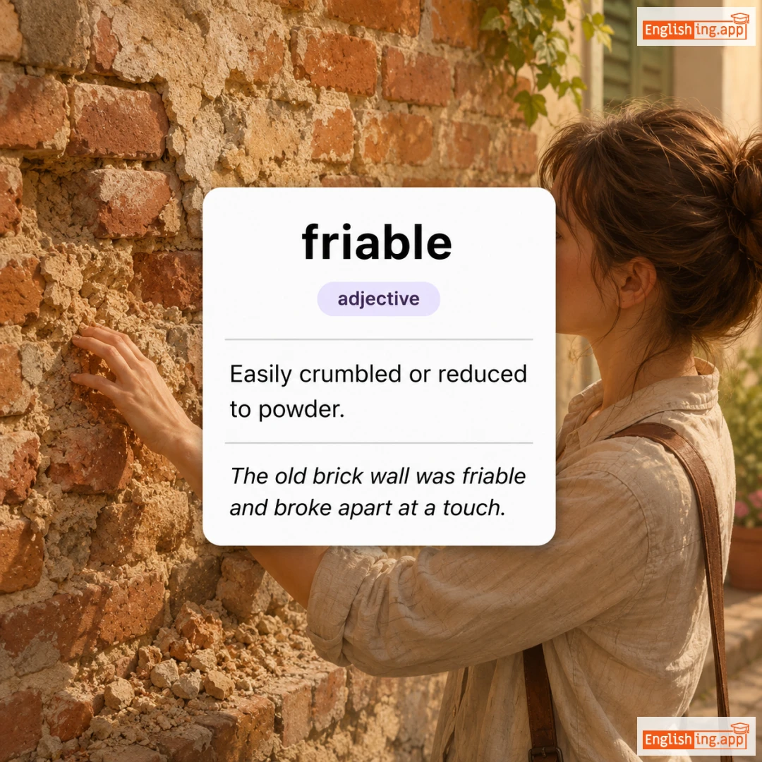 friable definition card — visual illustration of the meaning