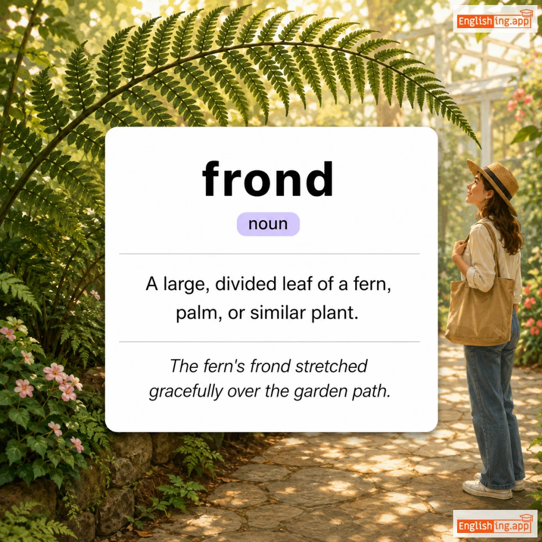 frond definition card — visual illustration of the meaning