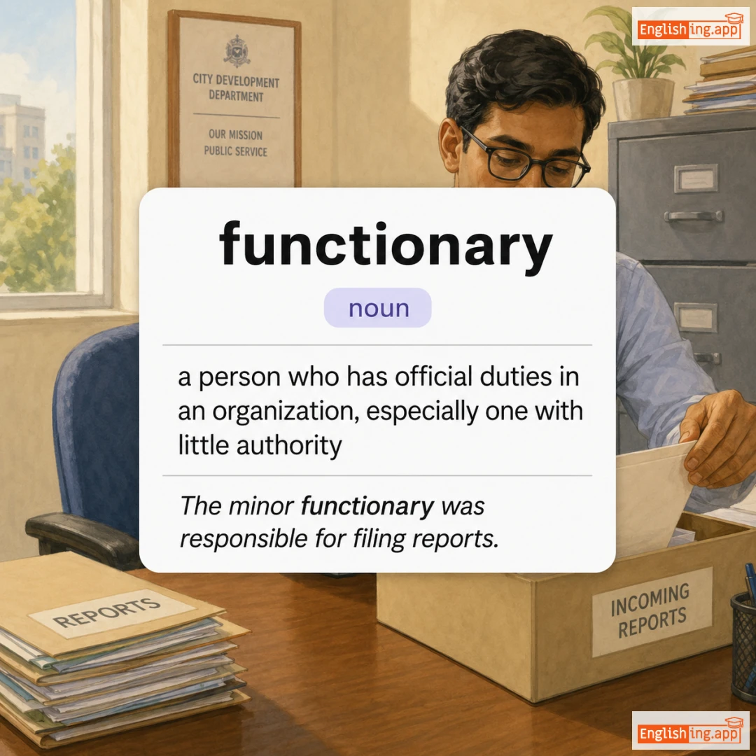 functionary definition card — visual illustration of the meaning
