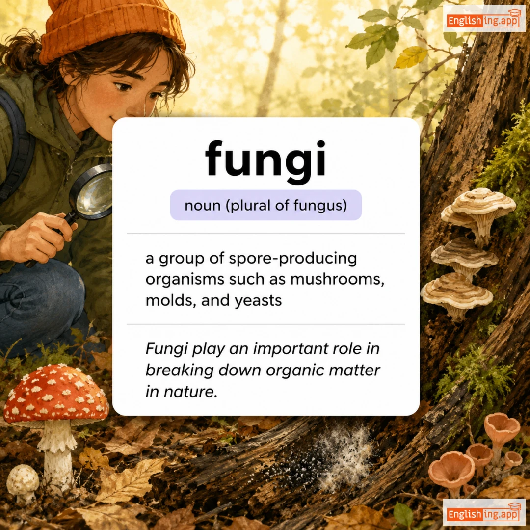 fungus definition card — visual illustration of the meaning
