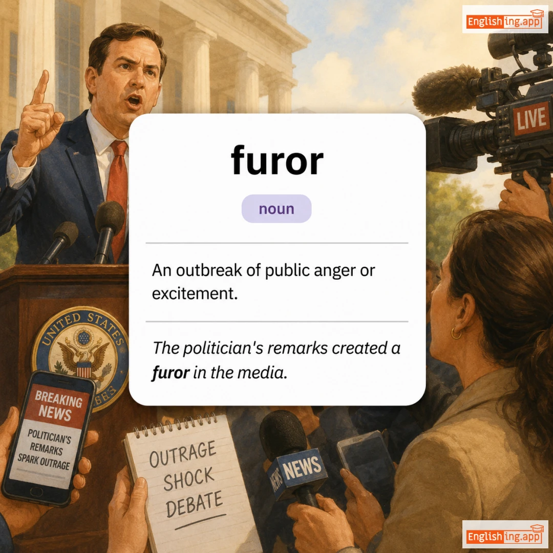 furor definition card — visual illustration of the meaning