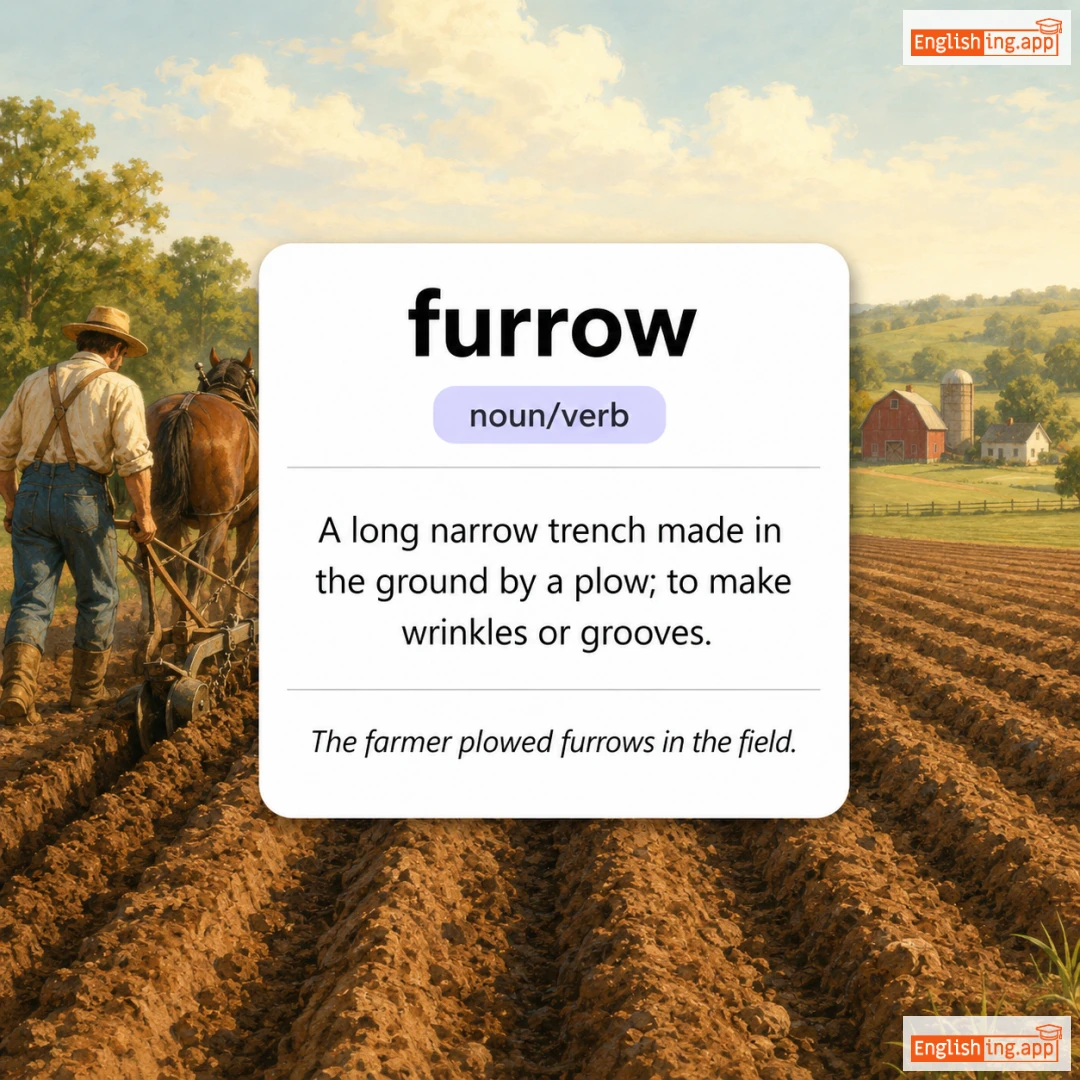 furrow definition card — visual illustration of the meaning