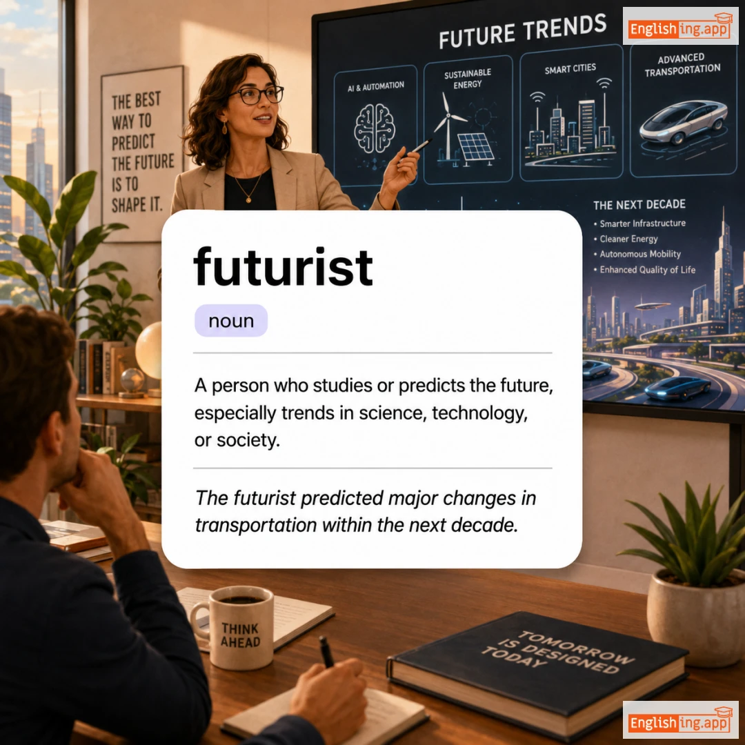 futurist definition card — visual illustration of the meaning