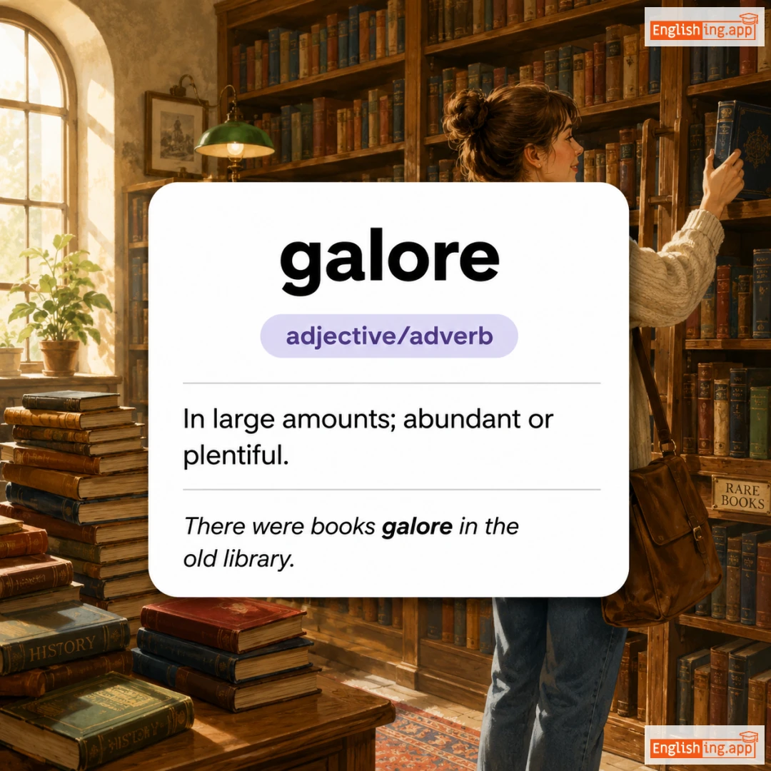 galore definition card — visual illustration of the meaning