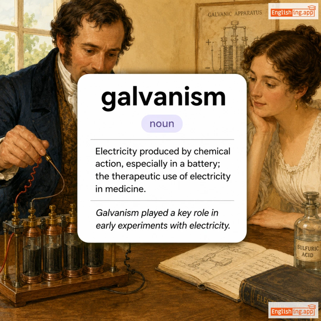 galvanism definition card — visual illustration of the meaning