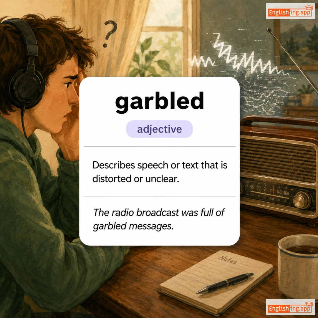 garbled definition card — visual illustration of the meaning