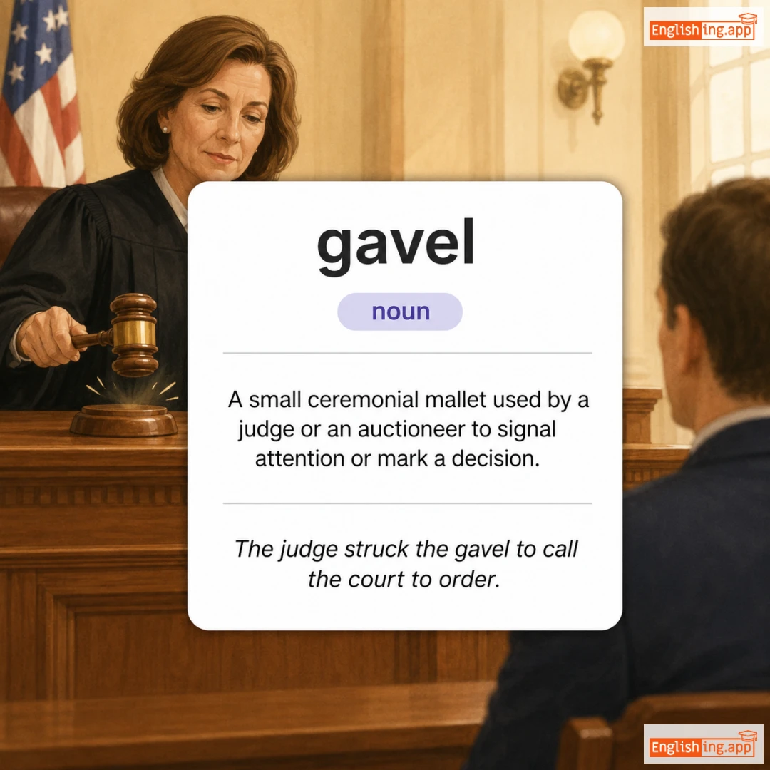 gavel definition card — visual illustration of the meaning