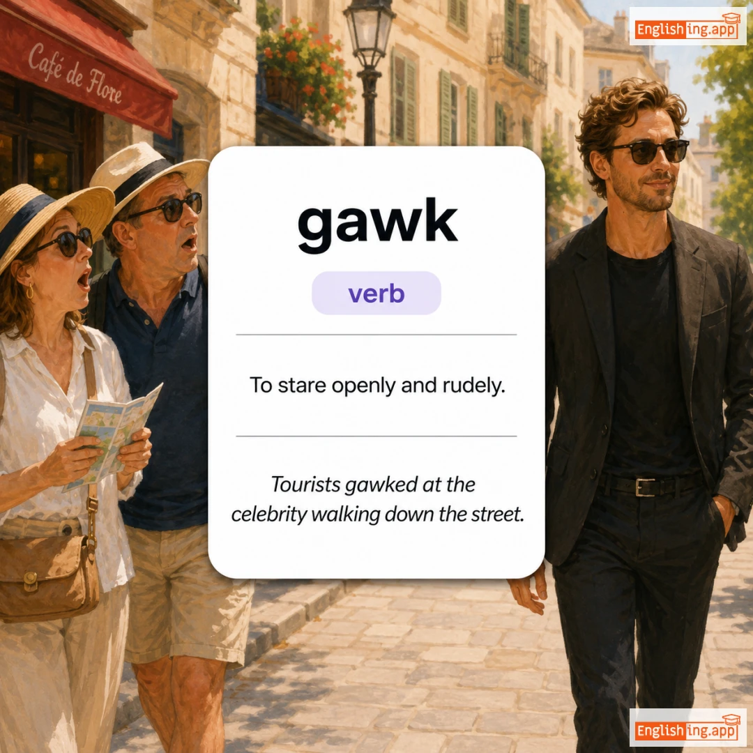 gawk definition card — visual illustration of the meaning