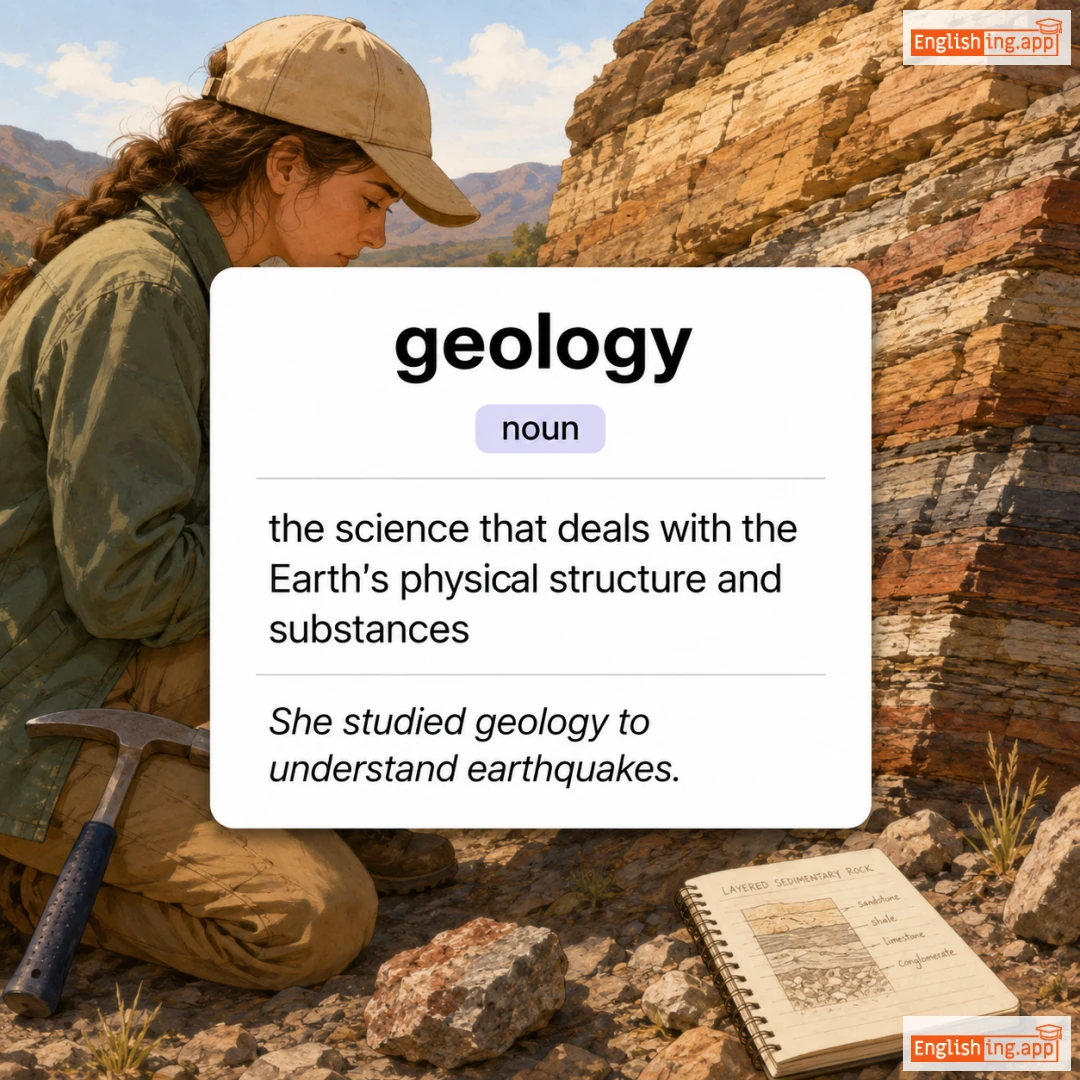 geology definition card — visual illustration of the meaning