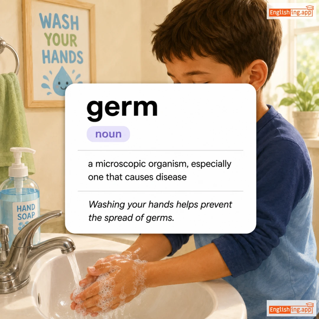 germ definition card — visual illustration of the meaning