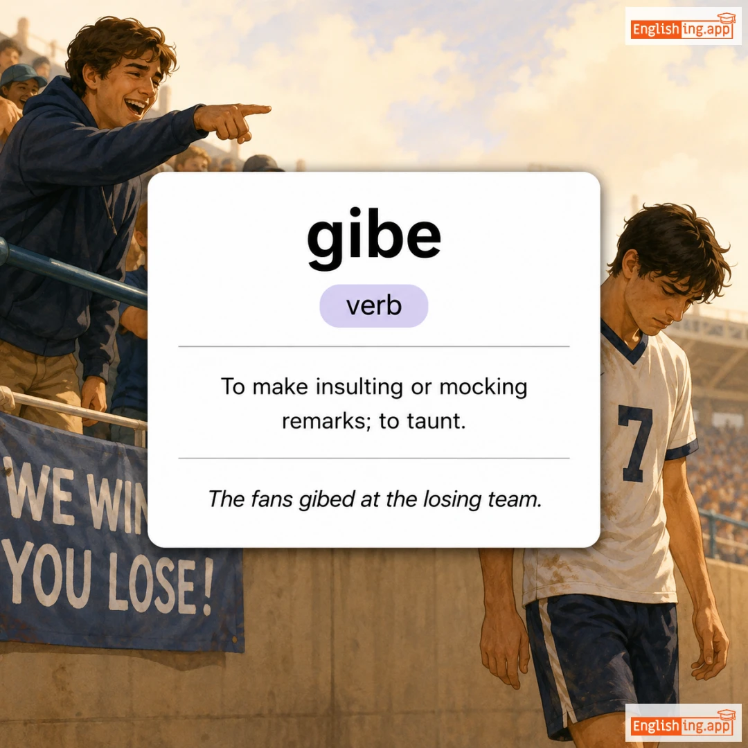 gibe definition card — visual illustration of the meaning