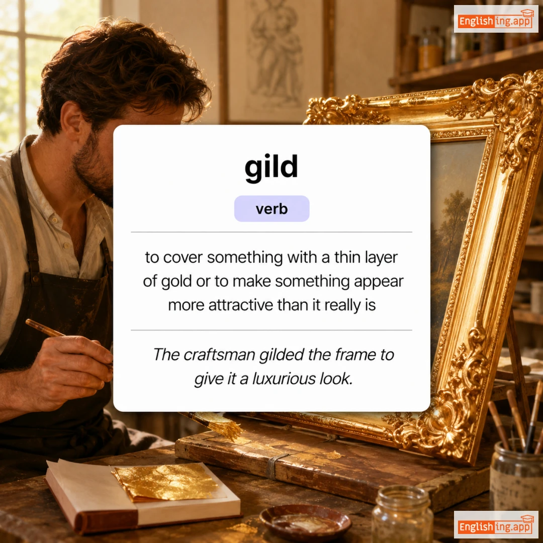 gild definition card — visual illustration of the meaning
