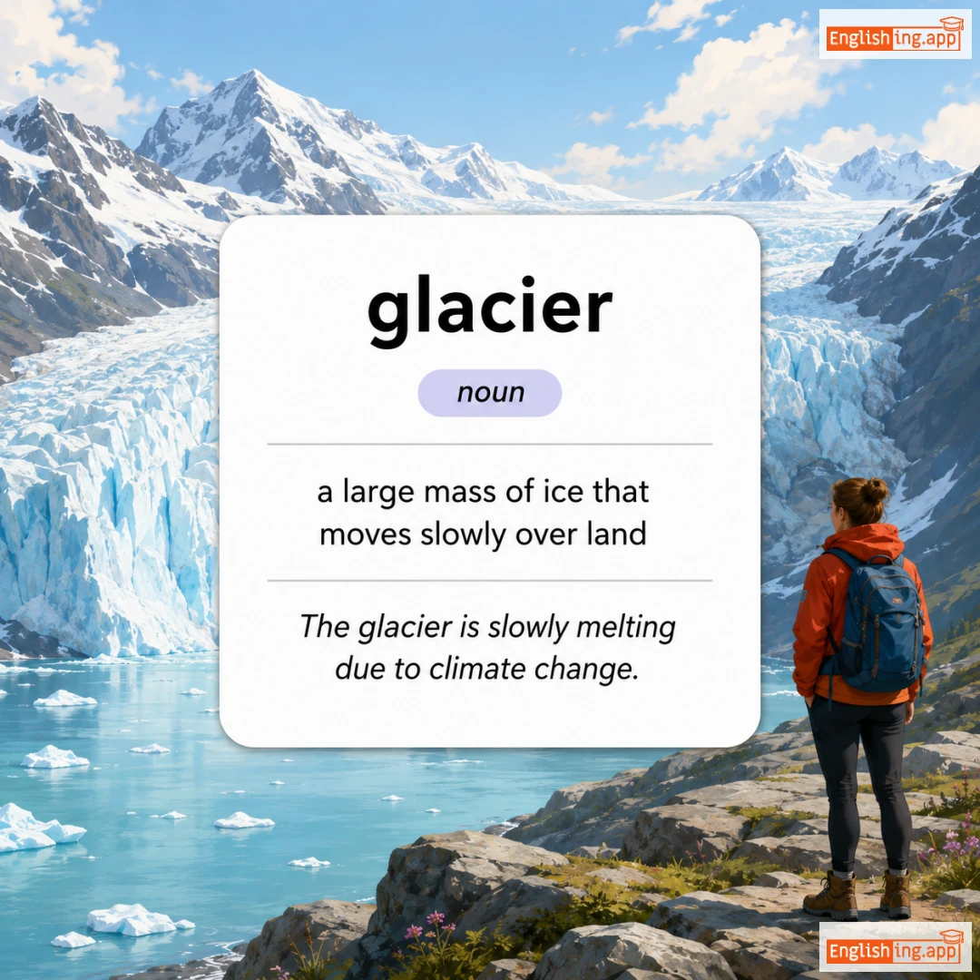 glacier definition card — visual illustration of the meaning