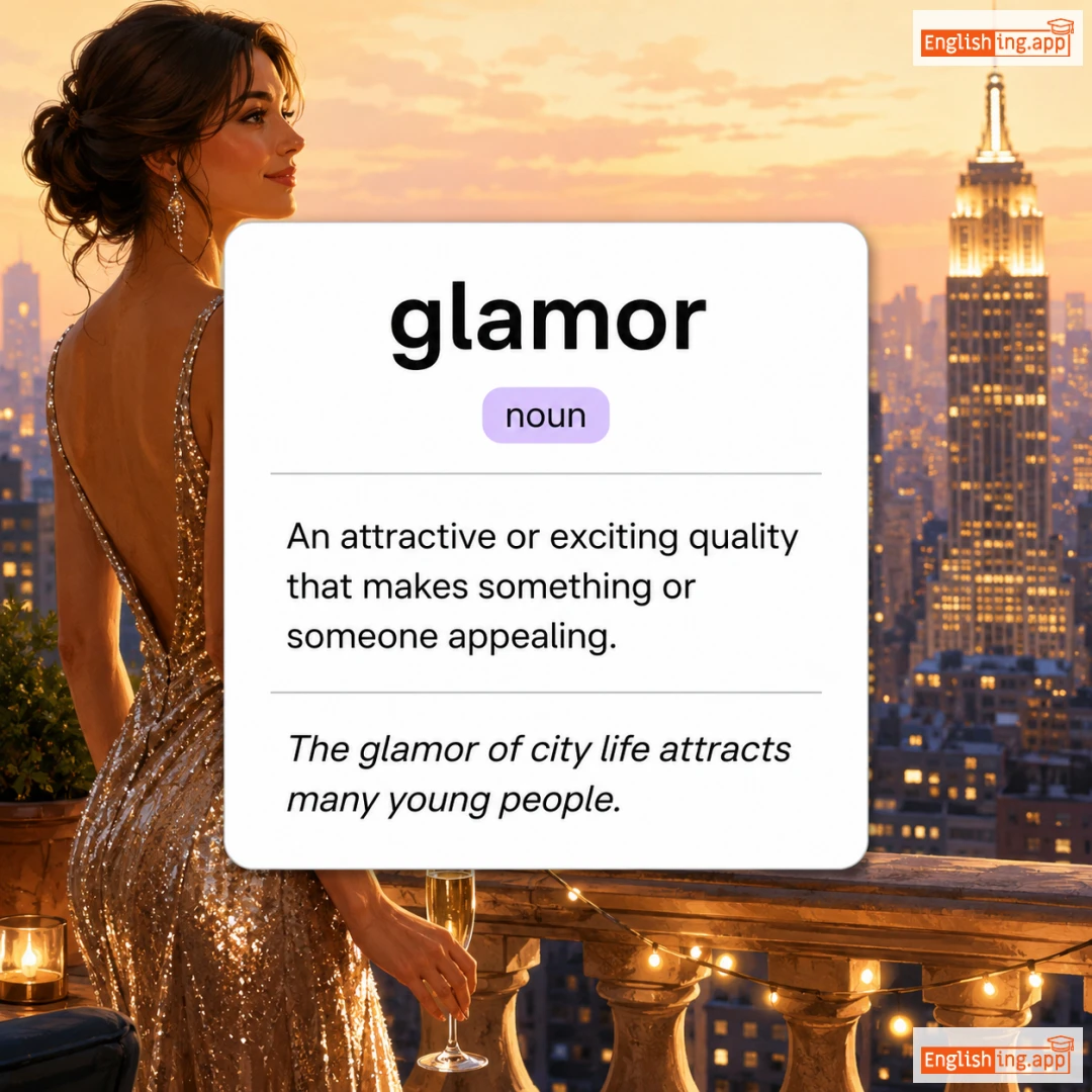 glamor definition card — visual illustration of the meaning