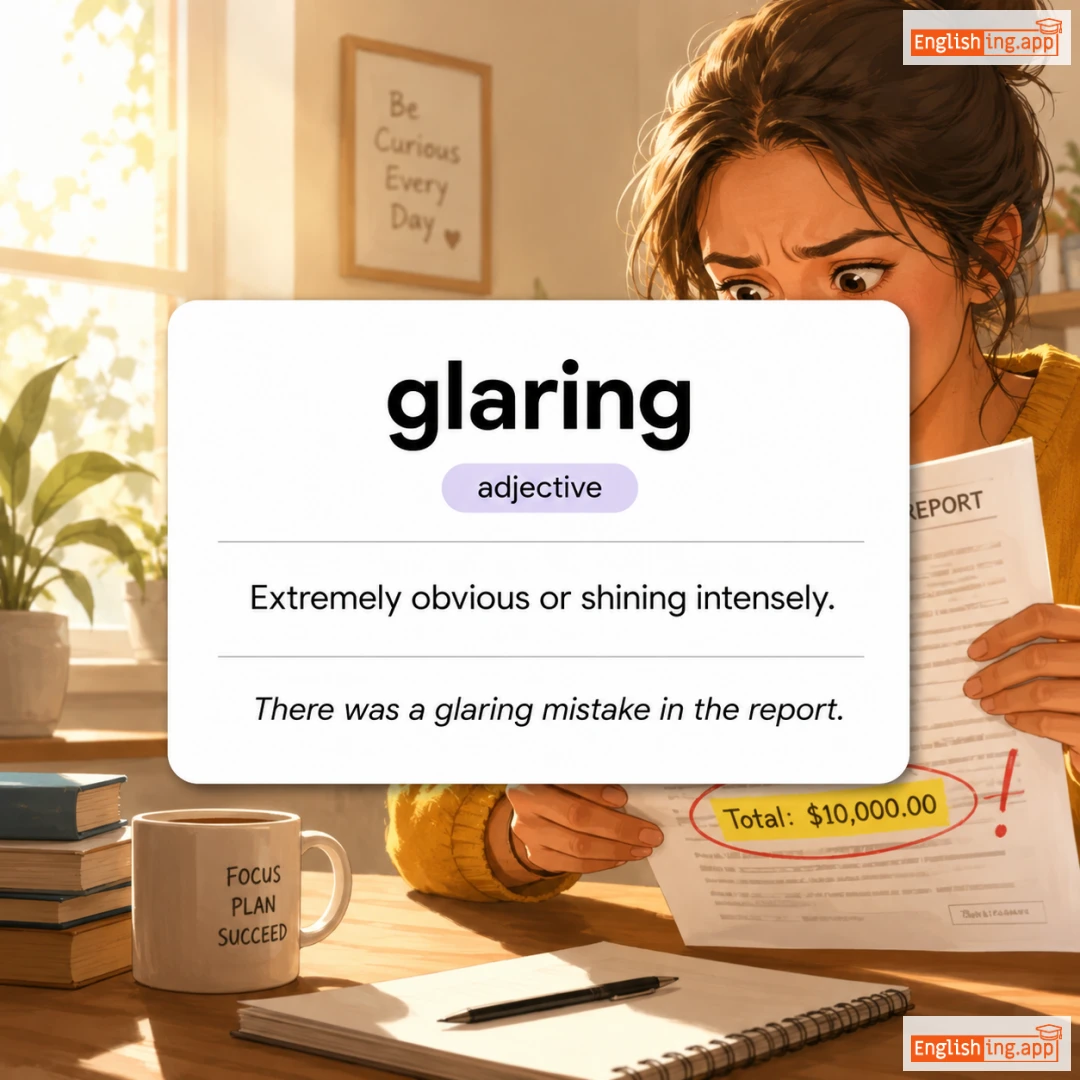 glaring definition card — visual illustration of the meaning
