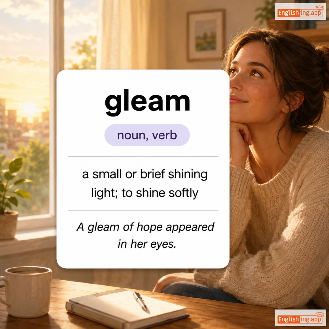 gleam definition card — visual illustration of the meaning