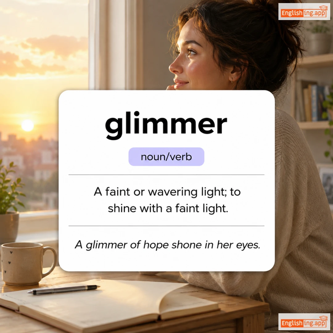 glimmer definition card — visual illustration of the meaning