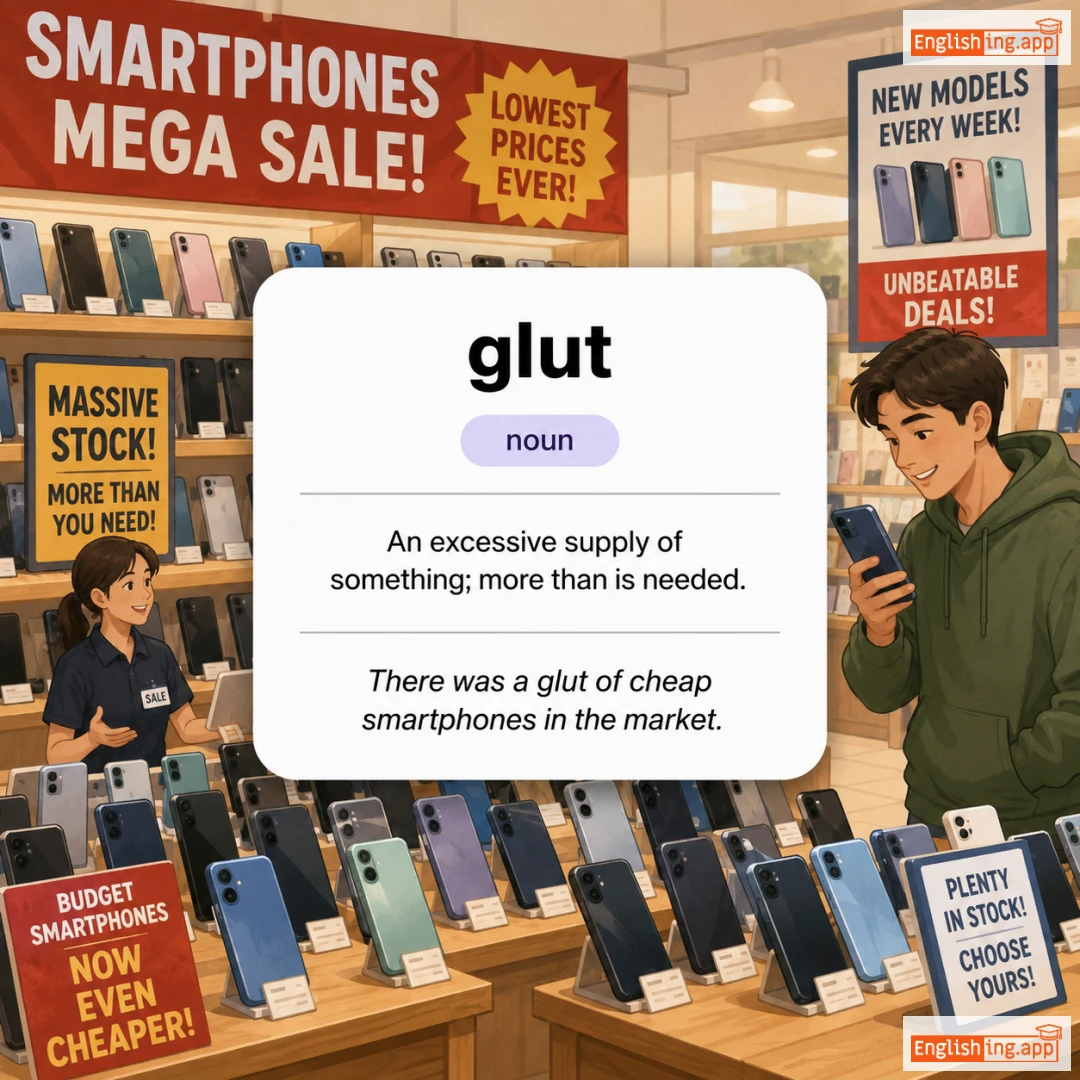 glut definition card — visual illustration of the meaning