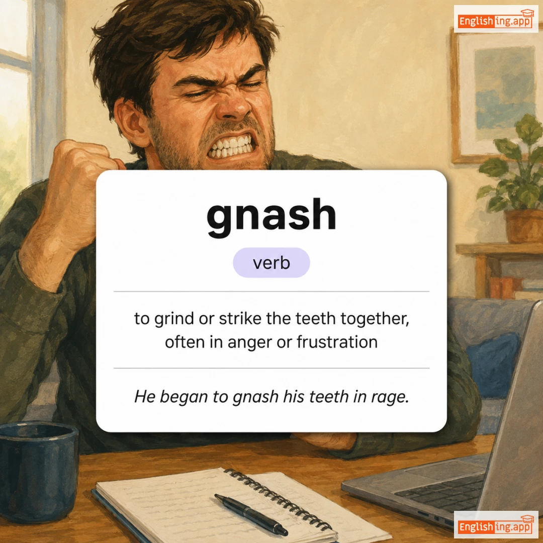 gnash definition card — visual illustration of the meaning