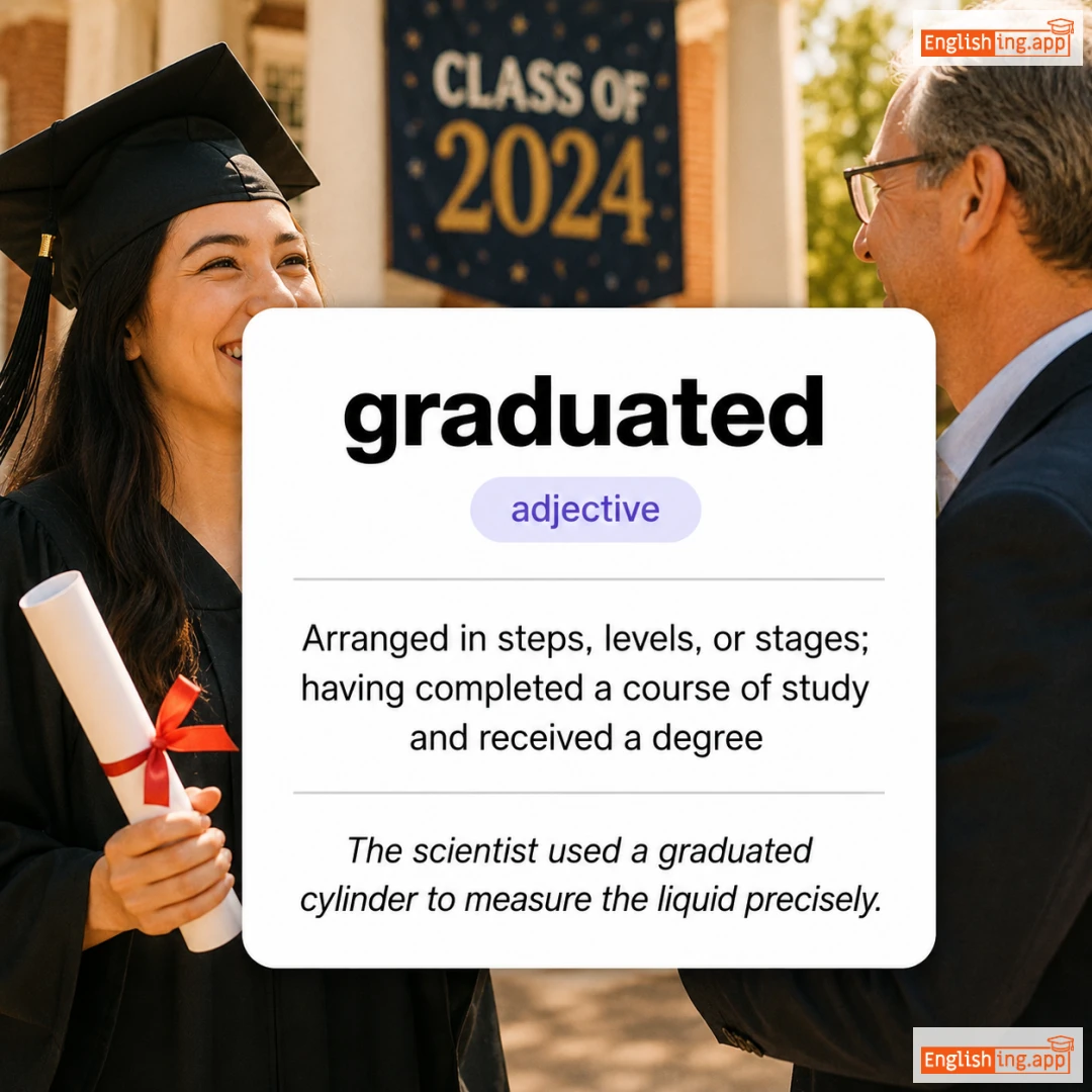 graduated definition card — visual illustration of the meaning