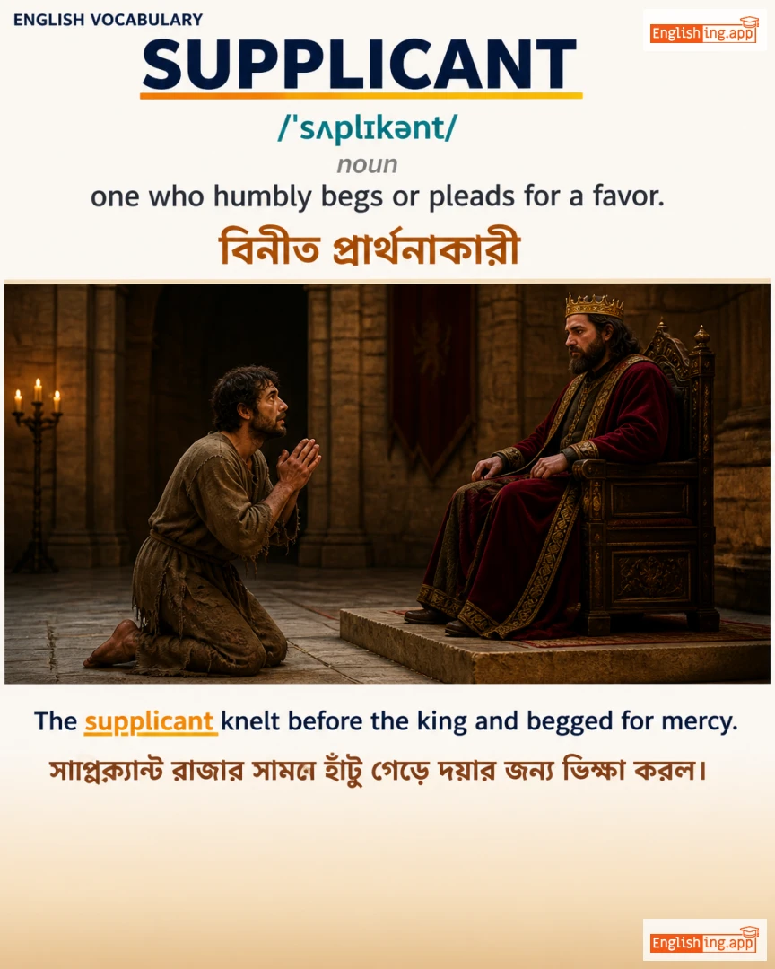 Supplicant: English vocabulary meaning and example