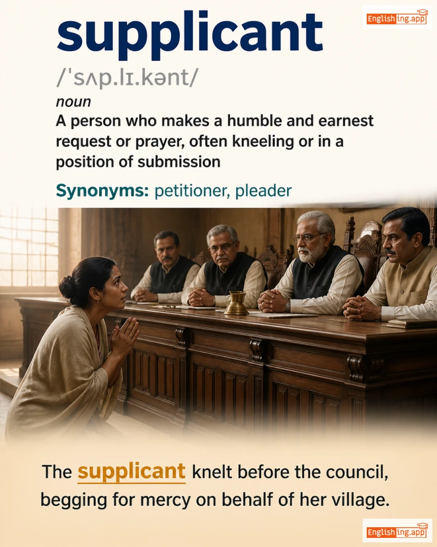 Supplicant: English vocabulary meaning and example