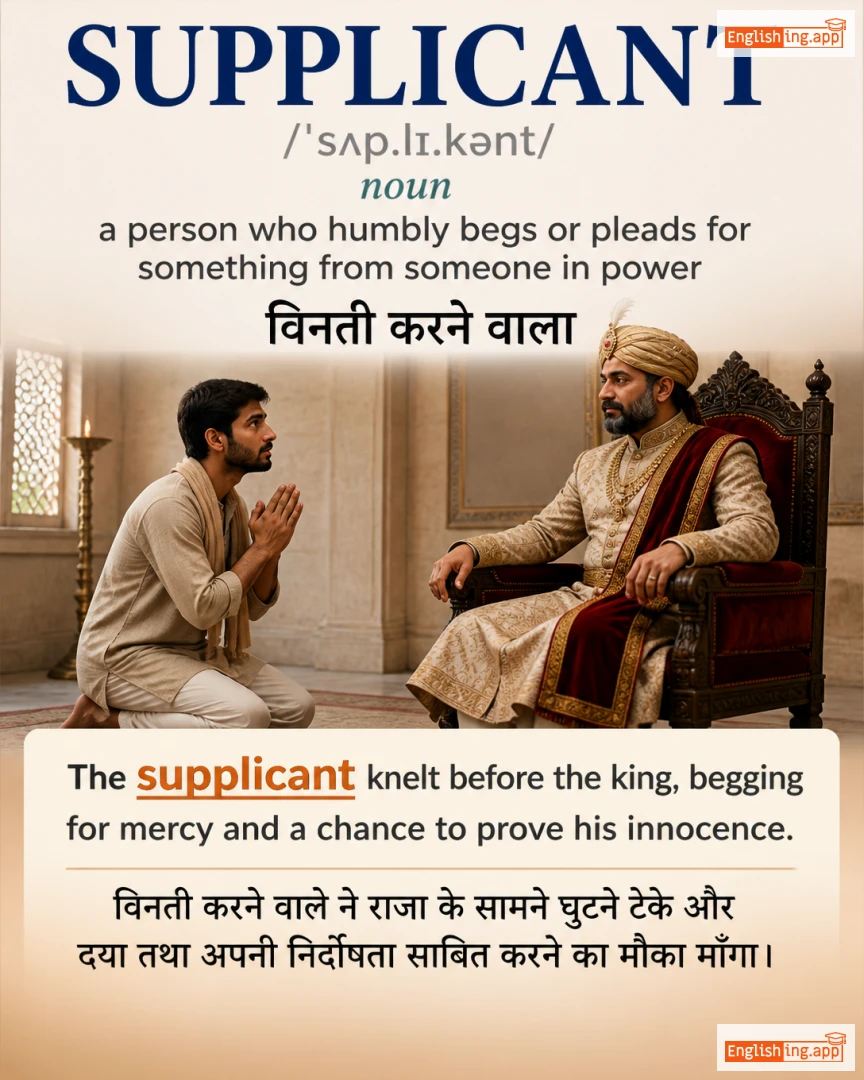 Supplicant: English vocabulary meaning and example