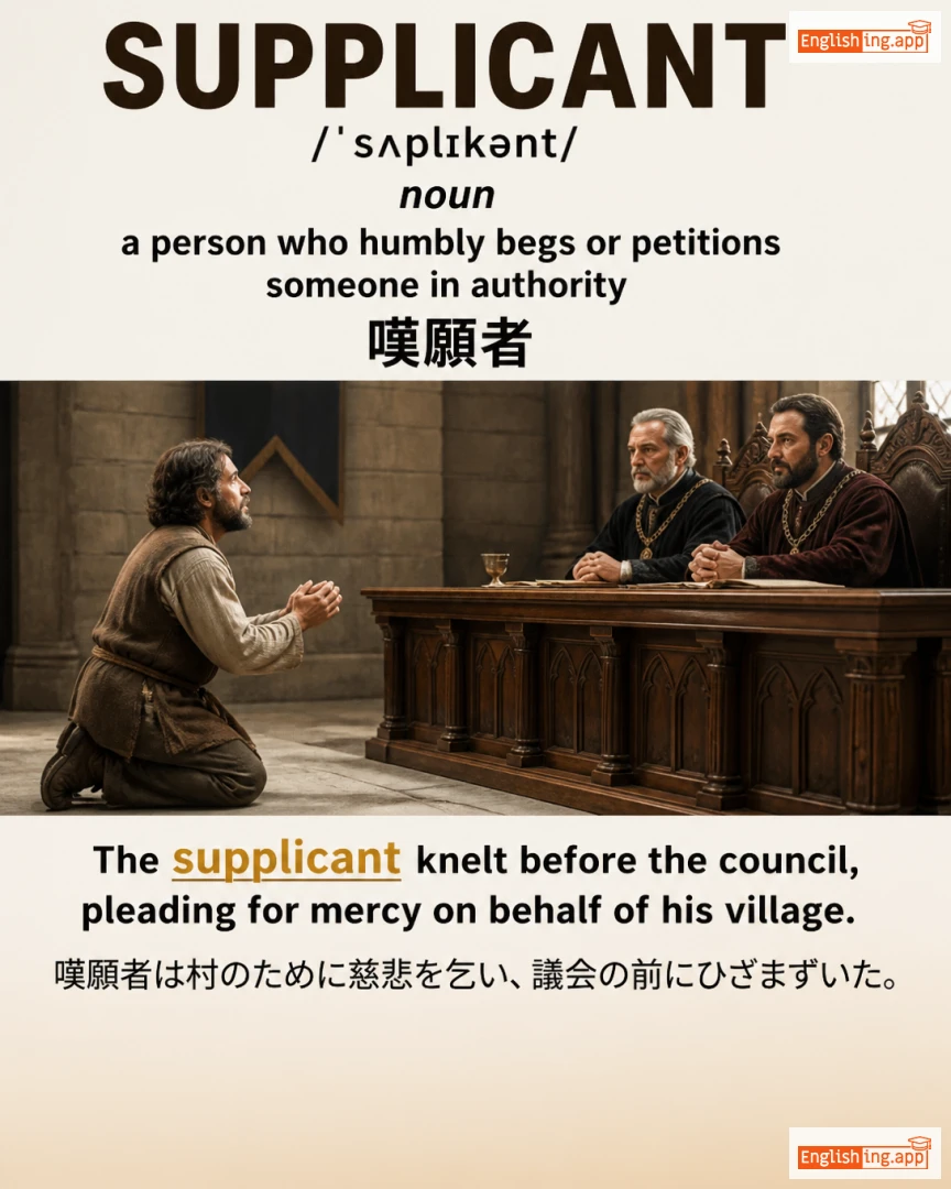 Supplicant: English vocabulary meaning and example