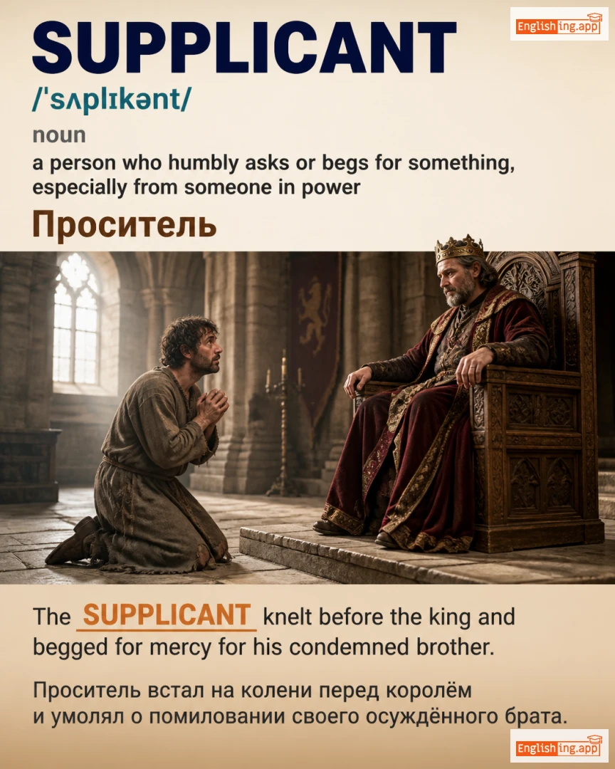 Supplicant: English vocabulary meaning and example