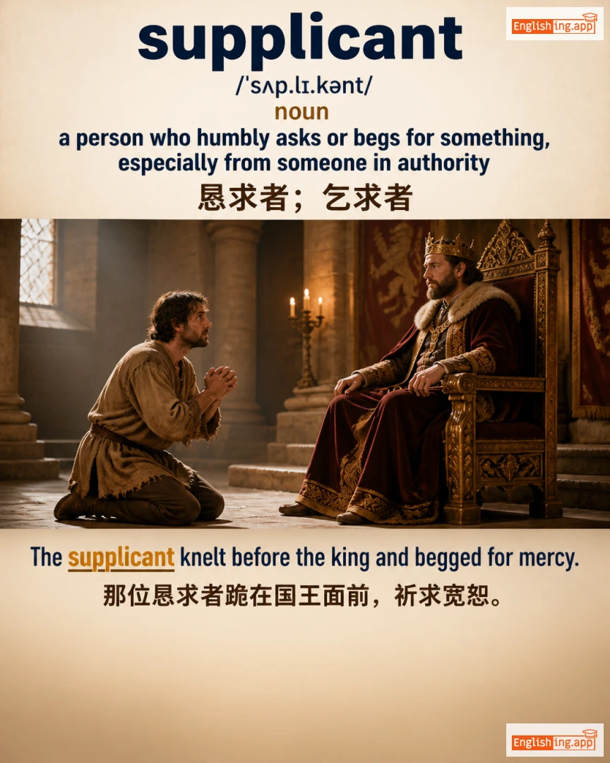 Supplicant: English vocabulary meaning and example